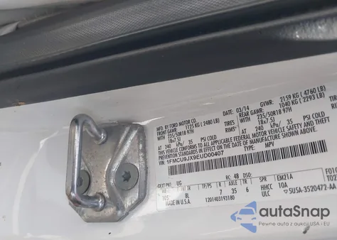 2014 Ford Escape Titanium из США, поврежденный, VIN 1FMCU9JX9EUD00407